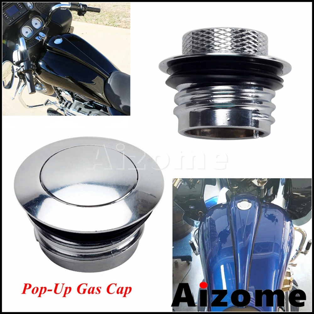 Aluminum Pop-Up Gas Cap Motorcycle Fuel Tank Cover For Harley Road Glide Street Glide Electra Tri Glide Ultra Classic 2008-2017