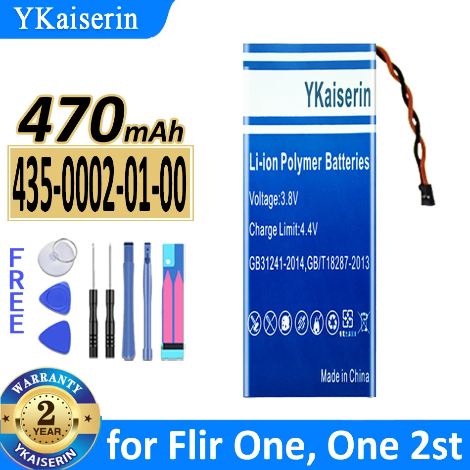 Batteria Ykaiserin 470Mah 435-0002-01-00 Per Flir One 2St Bateria