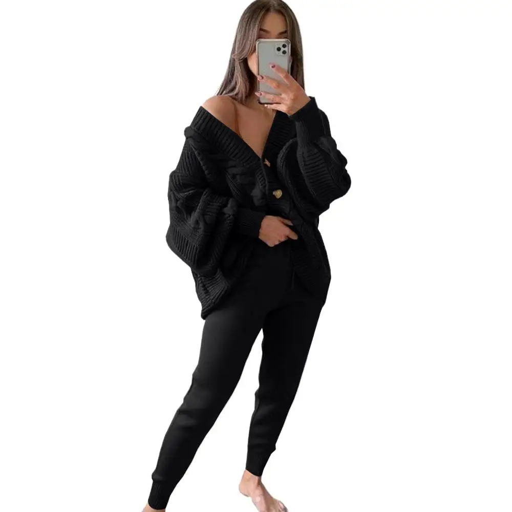 Autumn Women Sweater Sets Long Sleeve Loose Fit