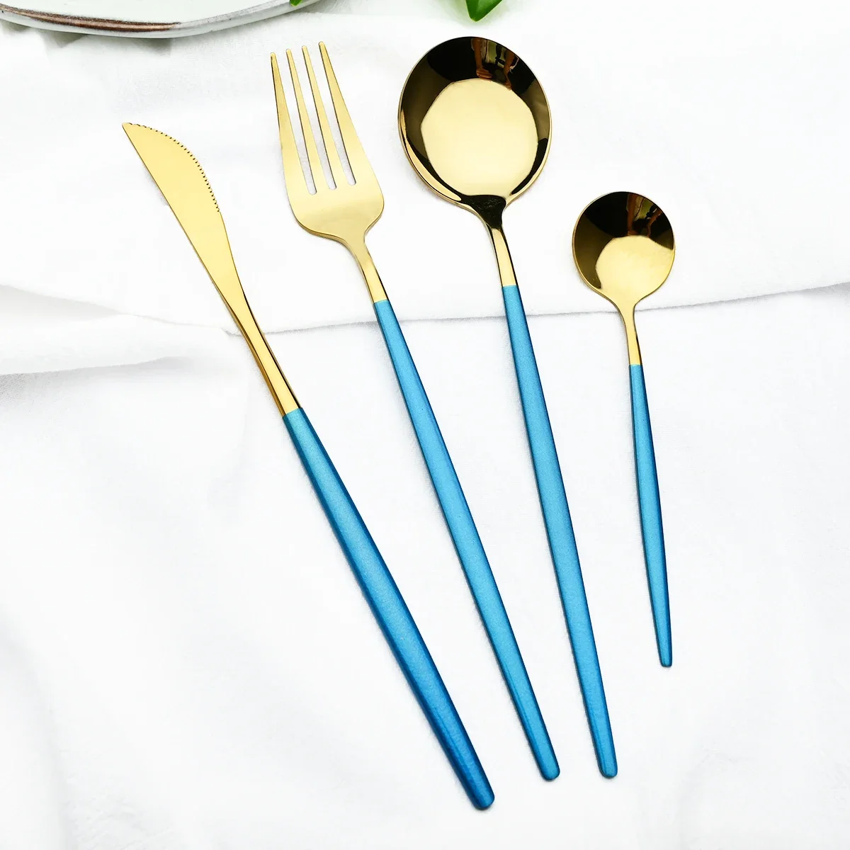 Stainless Steel Cutlery Set 6Pcs Gold Ladle Spoon Dinnerware Western Soup Tableware Kitchen Silverware Set