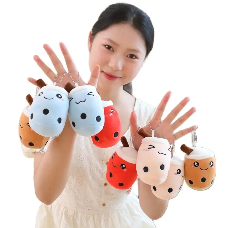 

New Styles Boba Milk Tea Plush Keychain Cute Bubble Tea Pendant Anime Soft Kids Babys Toys for Girls Women Bag Decor Xmas Gifts