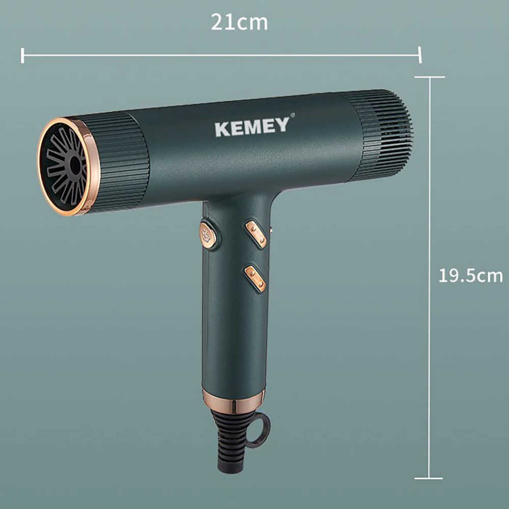 Kemei Professional Ionic Hair Dryer Powerful 1500W Fast Drying Low Noise Blow Dryer 2 Concentrator Nozzle 1 Diffuser Attachments 5
