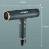 Kemei Professional Ionic Hair Dryer Powerful 1500W Fast Drying Low Noise Blow Dryer 2 Concentrator Nozzle 1 Diffuser Attachments 5