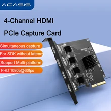 Dystrybutor Acasis 4 kanałowy z wejściem HDMI, PCIE karta przechwytywania wideo 1080p 60fps OBS Wirecast transmisji na żywo przesyłania strumieniowego Adapter Quad porty