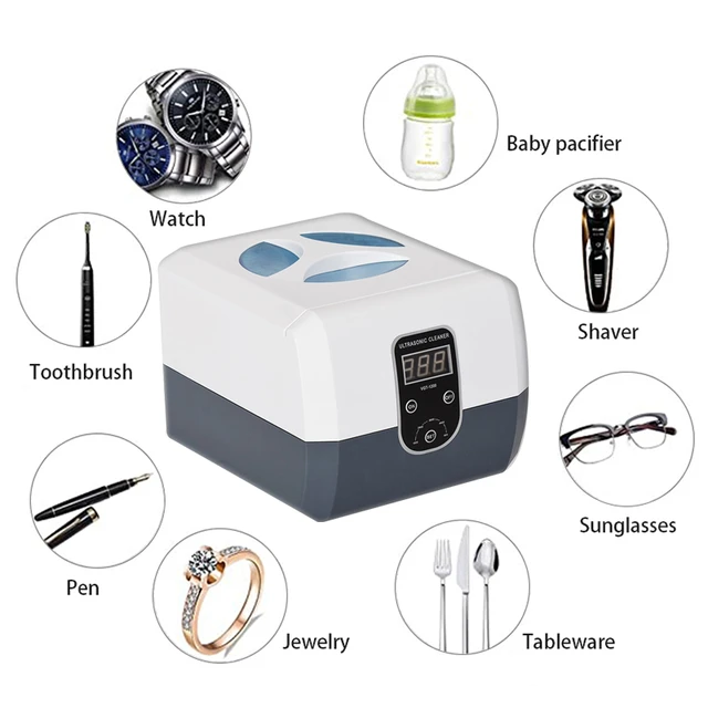 1.2L Ultrasonic Cleaner 40kHz Ultrasonic ABS Plastic & 304 Stainless Steel  With Timer for Fruits Jewelry Glasses Watches - AliExpress