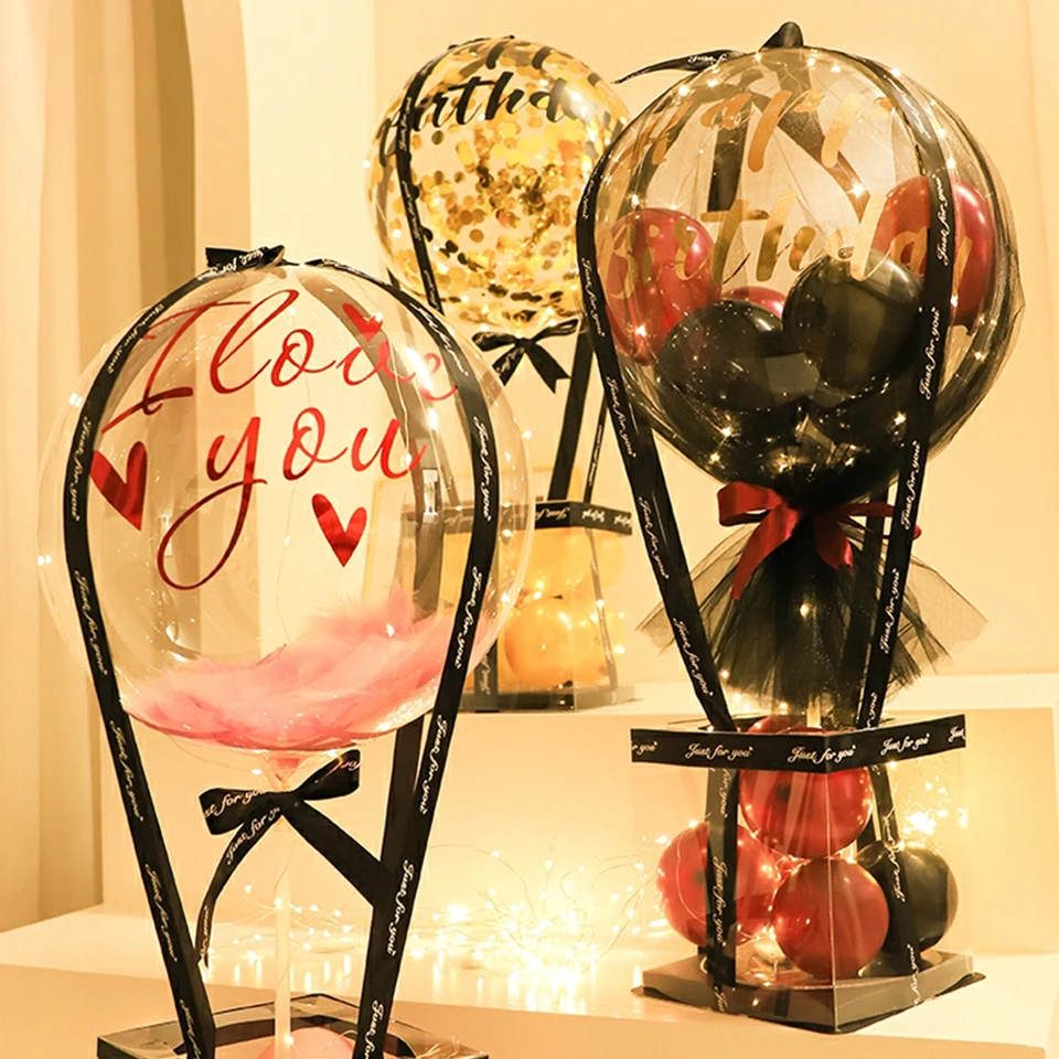 Palloncini Trasparenti Giganti Per Riempimento - 6 Pezzi Da 76 Cm - Bobo A Bocca Larga Pre-allungati - TPU - Per San Valentino, Matrimoni, Feste