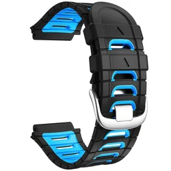 Premium Silicone Sport Watch Band Strap with Tool - Garmin 920XT (Black Sky Blue)
