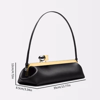 Long Clutch Bag with Removable Shoulder Strap, Women's Fashionable Baguette Bag, Luxury Designer Clip Handbag Purses for Ladies - Image 3