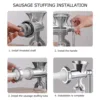Manual Meat Grinder Silver Aluminum Alloy Powerful Home Sausage Kitchen Appliances Vegetable Chopper Pepper Supplies Mincer 5