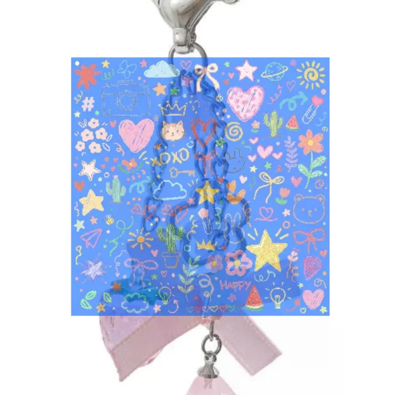 Y2k Mode Acryl-Schlüsselanhänger Blume Stern Liebe Schleife Erdbeere Anhänger für Studentinnen Damen Taschen Rucksack Accessoires