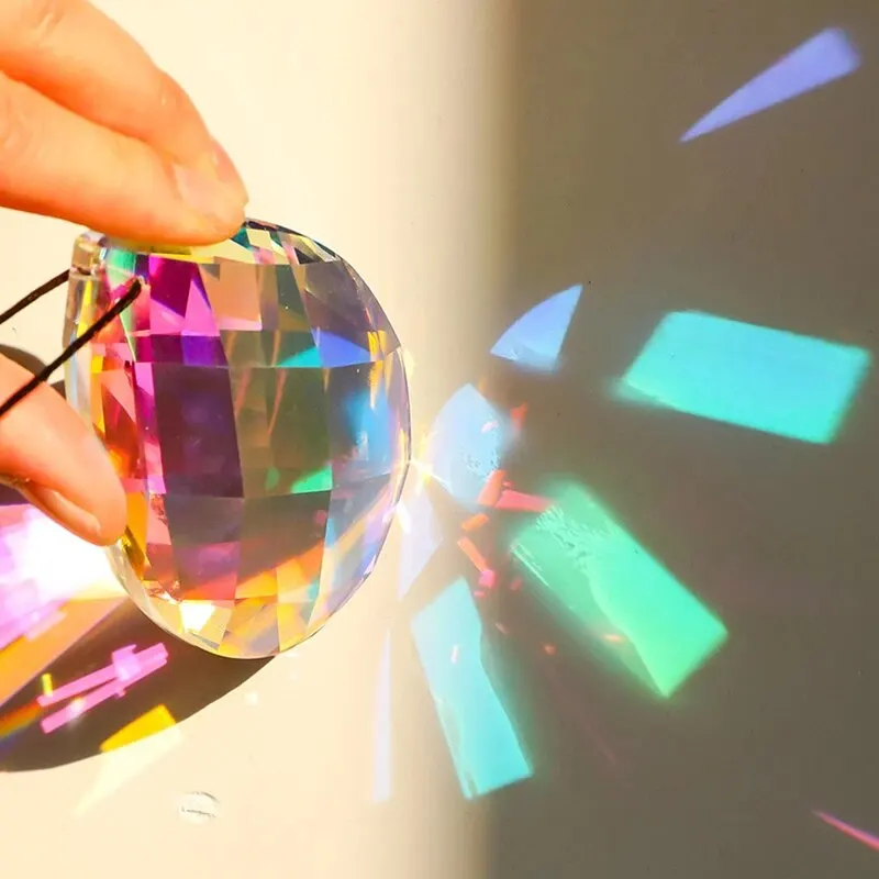 1 Pc With Rope Colorful Crystal Glass Prism Ball Suncatcher Pendant Home Garden Craft Decoration Valentine's Day Mother's Gift sun catcher sun catchers crystal pendant