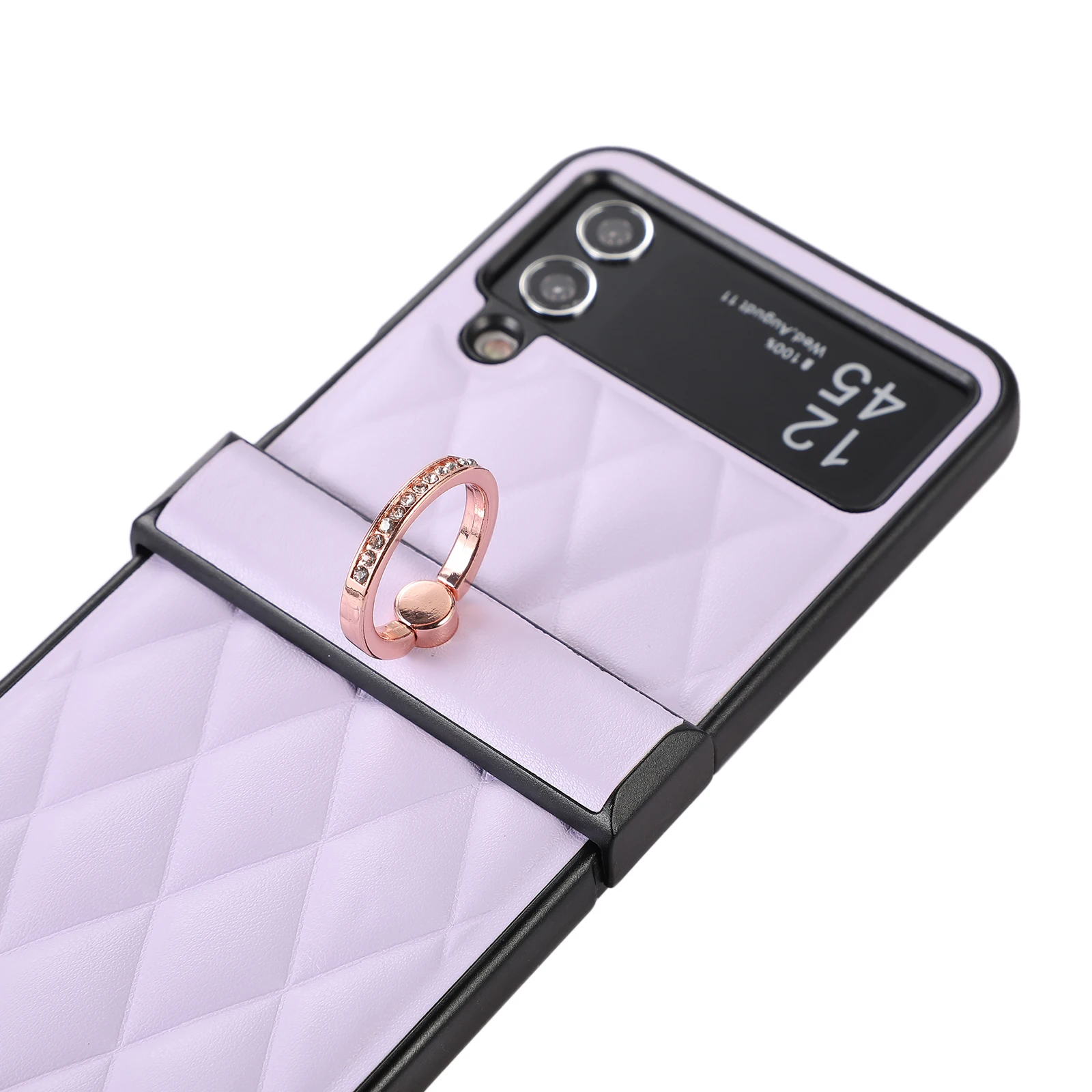 Elegant Leather Folding Phone Case with Ring Stand - All-Inclusive Protective Cover