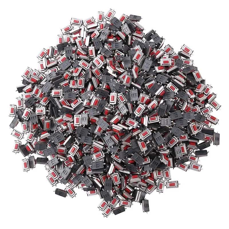 

1000 шт., Красный кнопочный переключатель 3X6X2.5Mm 3X6X2.5H SMD, тактовый переключатель