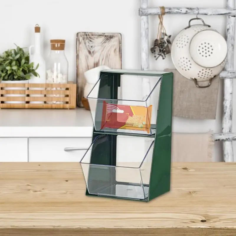 2-Tier Transparent Stackable Tea Bag Display Rack