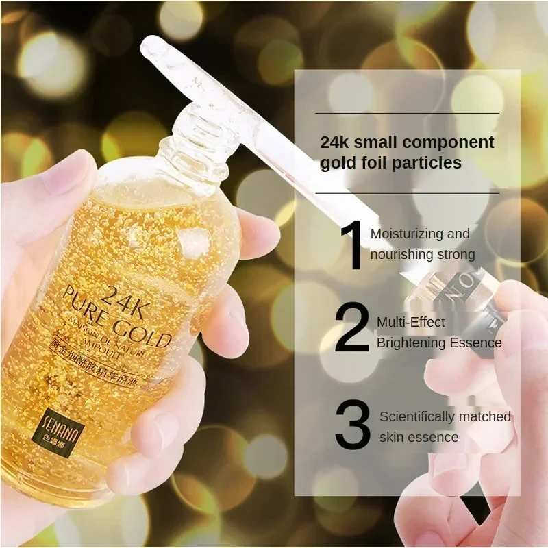 24K Gold Hyaluronic Acid Nicotinamide Face Essence Replenishment Moisturize Shrink Pore Brighten Skin Care Firming Facial serum 2