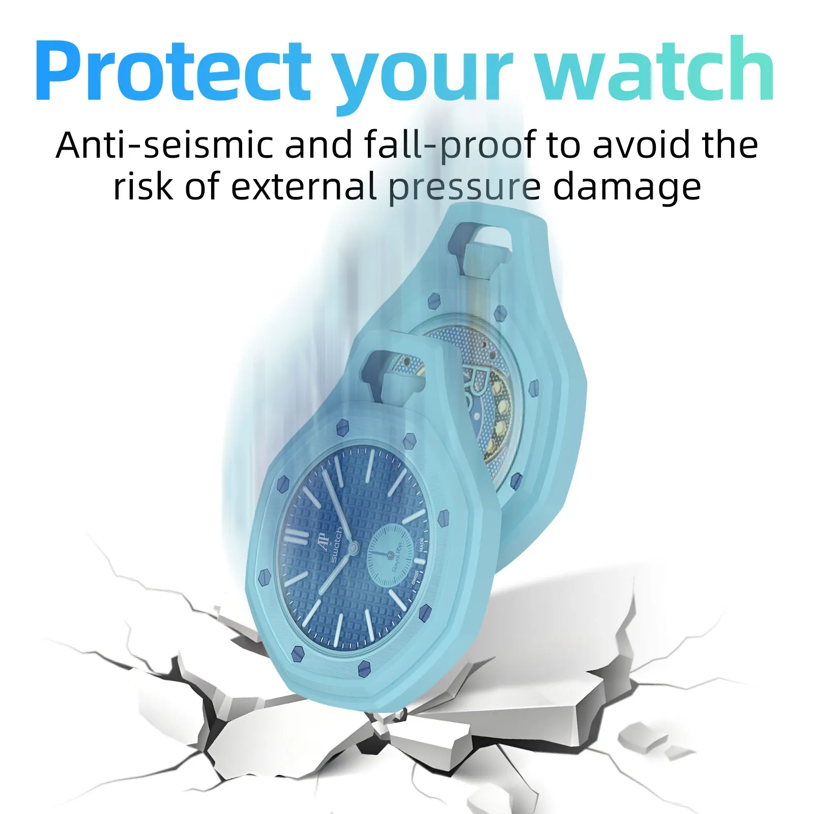 Silicone Protective Cover for Swatch Pocket Watch - Anti-Scratch Bumper Shell Accessories