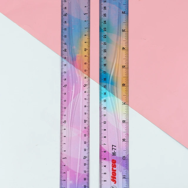 1 Pcs Blue/green 20cm/30cm Flexible Ruler Transparent Drawing Ruler For  Students Creative Plastic Soft Ruler Office And School