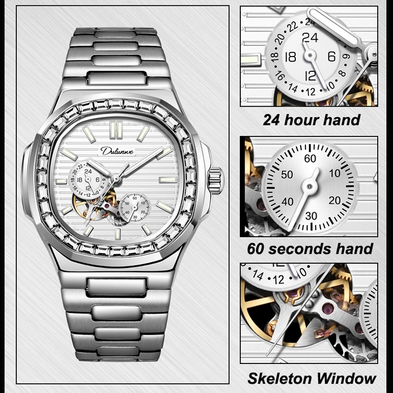 Men's es Automatic Mechanical Sports Men Wrist Waterproof Clock Luxury Top Casual Sky Blue es_voghion.com