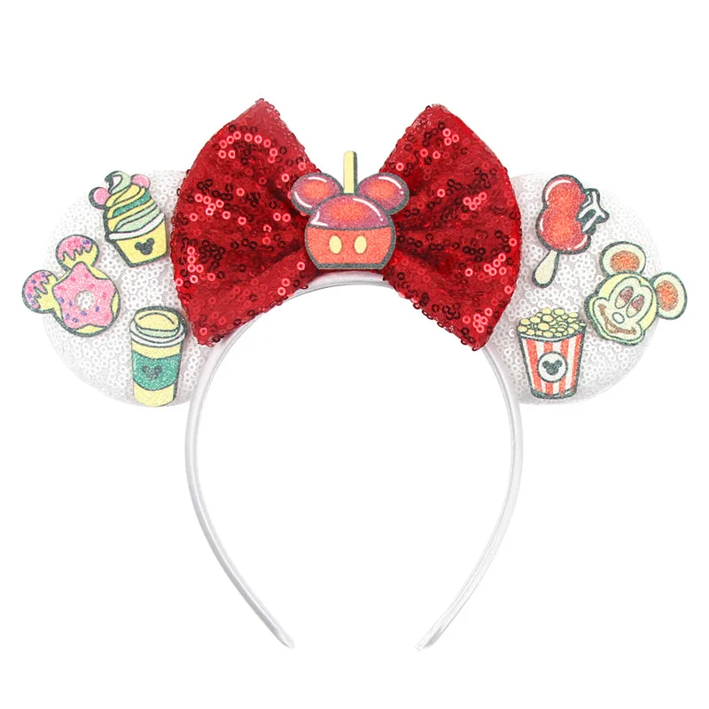Mickey-Geburtstags-Stirnbänder für Kinder, Pailletten, Schleifen, Minnie-Luftballons, Ohrstecker, niedliche Halloween-Partydekorationen, Kopfbedeckungen – Detail 10