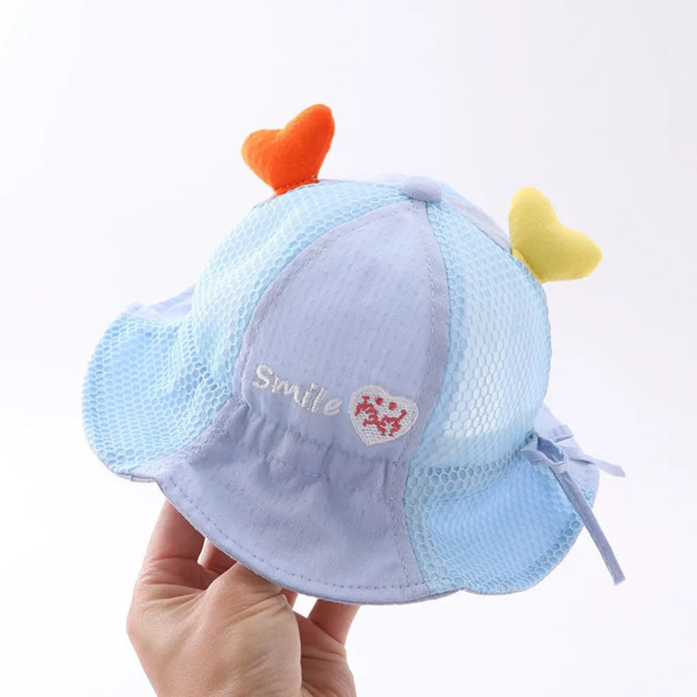 High Quality Love Decoration Baby Cute Bucket Hat Spring Autumn Thin 3-24 Month Summer Sun Shading Cotton Lovely_voghion.com