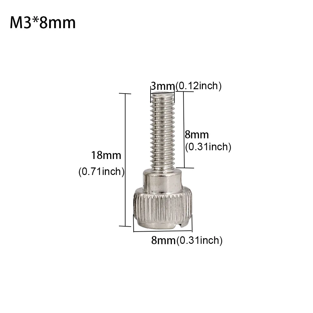 Durable Black & Silver Thumb Screws - Slotted Phillips Head, Hand-Tighten Carbon Steel Bolts