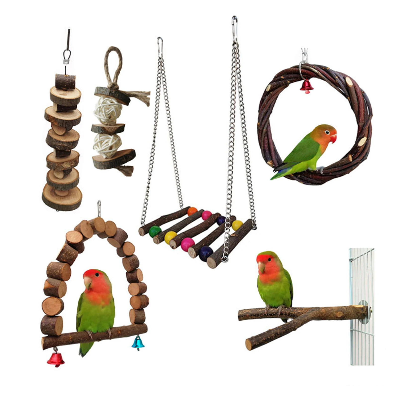 

Wooden Bridge Training Stands Toy for Bird Parrots Parakeets Cockatiel Conure 6XDE