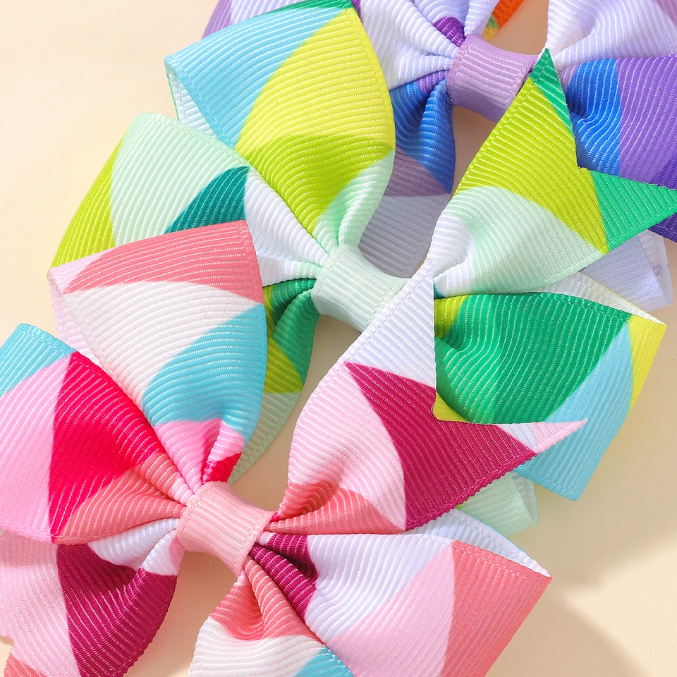 2pcs/set 3.15'' Big Grosgrain Ribbon Boutique Gradient Color Hair Bows with  Clip for Girl Kid Handmade Headwear Hair Accessories - AliExpress, image size:960x960