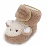 Autumn Winter Boots Baby Girl Boys Winter Warm Shoes Solid Fashion Toddler Fuzzy Balls First Walkers Kid Shoes 0-18M 4
