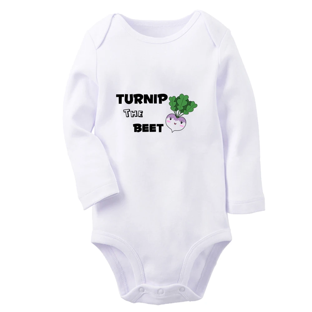 

iDzn NEW Turnip The Beet Cute Baby Rompers Baby Boys Girls Fun Print Bodysuit Infant Long Sleeves Jumpsuit Kids Soft Clothes