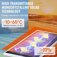 SucceBuy 100W/200W Kit de panneaux solaires monocristallins 12V Module PV monocristallin à haute efficacité IP68 étanche pour camping-car 4