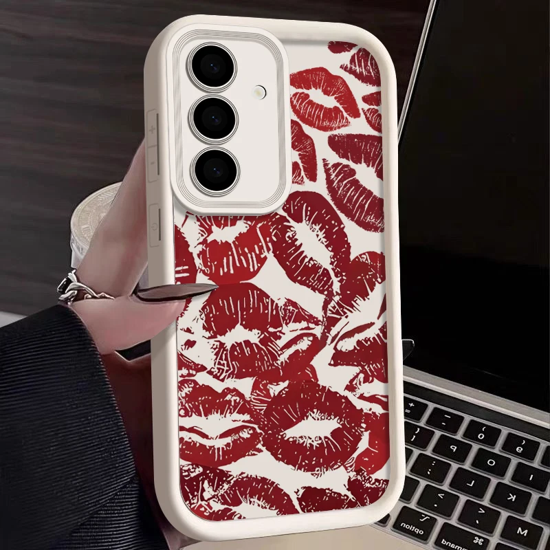 Red Lips Pattern Soft Phone Case Cover