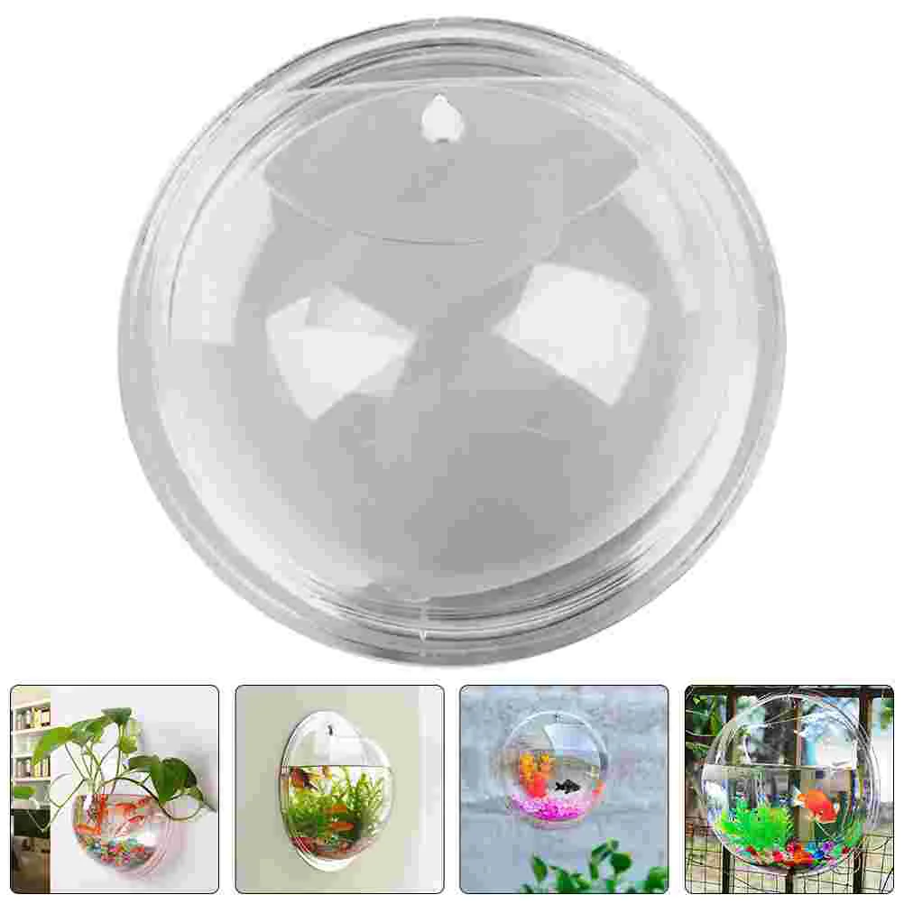 

Flower Vase Wall Mounted Betta Fish Tank Acrylic Plant Pot For Centerpieces Decorative Clear Bowl