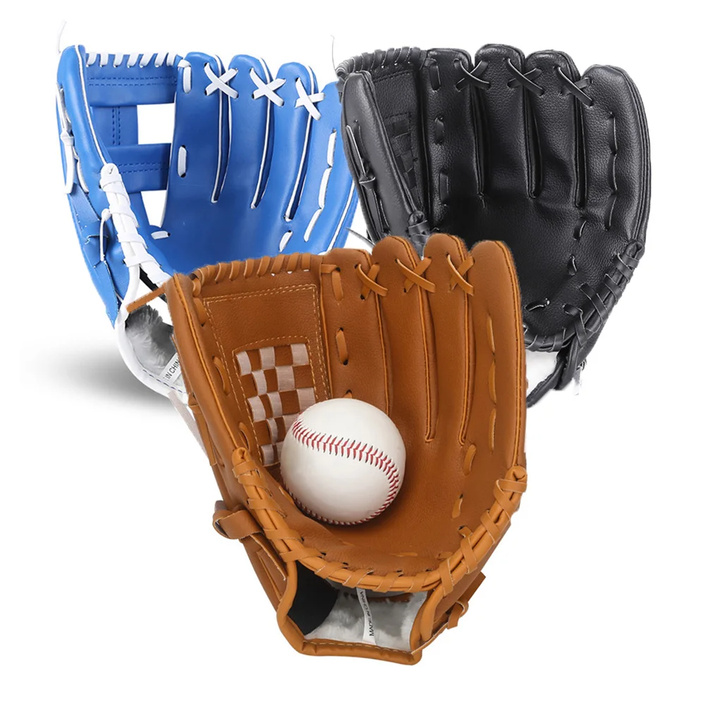 Baseball Gloves, Softball Gloves Sports Batting Gloves PU Leather for Child/Youth/Adult Left Hand Glove, Right Hand Throw