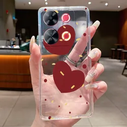 Clear Luxury Butterfly & Floral Design Soft Silicone TPU Phone Case Back Cover for Itel P65 (TPU - TPU301)