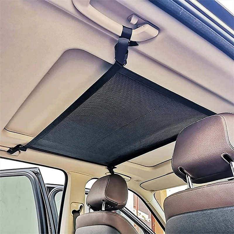 Neue Auto Decke Dach Innen Fracht Reiß verschluss verstellbare Netz Lagerung Netz Tasche Kleinigkeiten Organizer Mesh Tasche für Van Geländewagen Universal – Detail 10