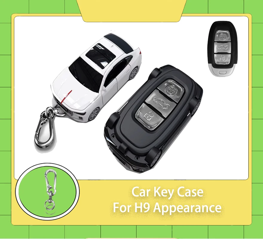 

Car Styling for FAW HongQi HS5 H5 H9 HS7 H7 L5 E-HS3 L9 2020 2021 2022 Car Key Case Cover Housing Holder Keychain Accessaries