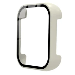 Durable Full Screen Glass Protector with Case Frame for OPPO watch2 42mm (White-Glass Case)