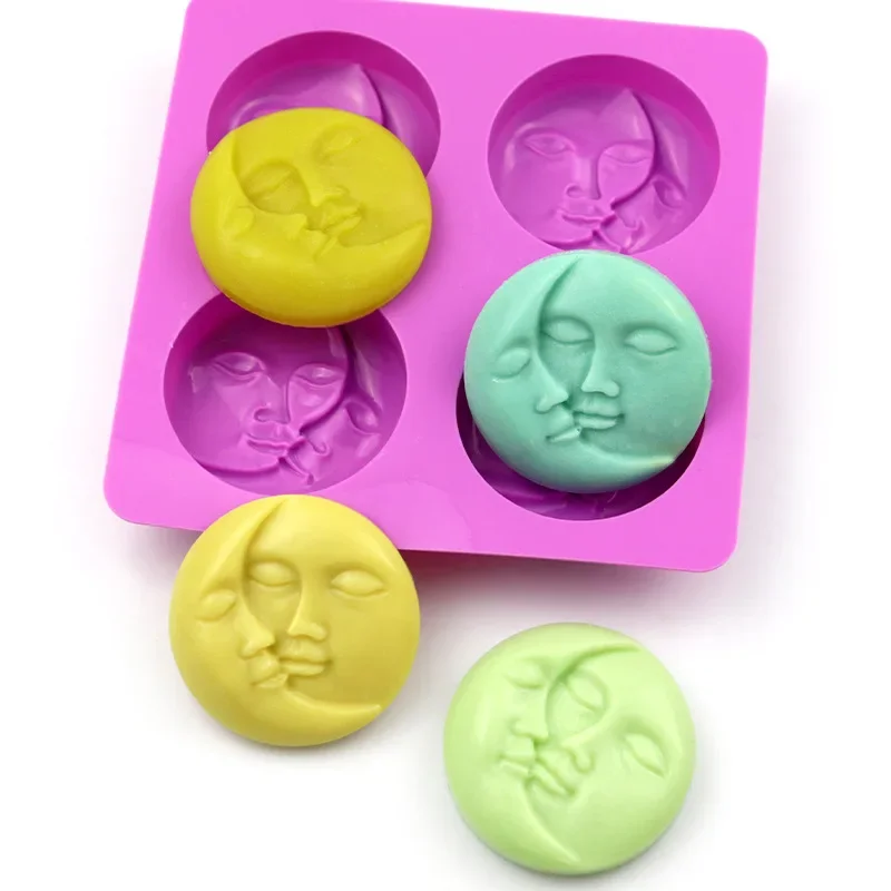 DIY Round Face Silicone Soap Mold Handmade Candle Making Kit 3D Leaf Bee Shape Chocolate Pastry Cake Decoration Baking Tools silicone soap molds