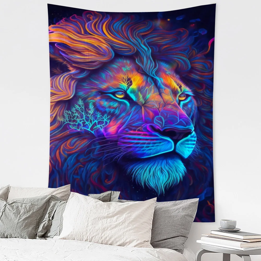 Tapestry Decor Fierce Lion Hippie Bohemian Wall Hanging for Bedroom