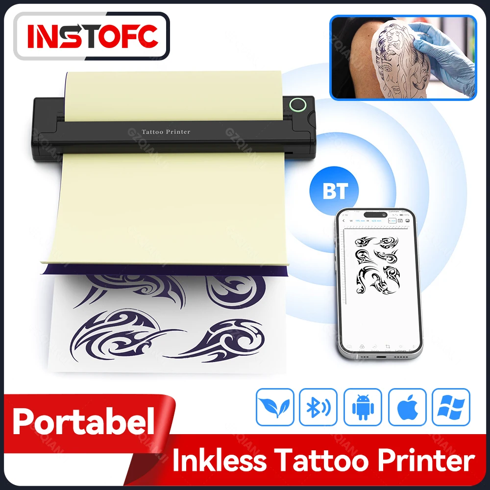 

A4 Mini Portable Tattoo Transfer Thermal Printer Machine Wireless Network Thermal Stencil Line Drawing Printing Picture Copier