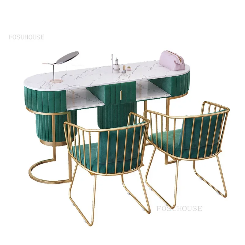 Modern Marble Nail Table Creative Professional Manicure Table Chair Set Modern Minimalism Designer Single Double Manicure Tables