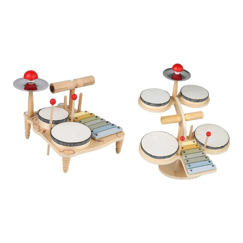 

Multifunctional Music Instrument Toy for Preschool Kids Drum Set Music Toy Percussion Playset Sensory Enhancement Toy Dropship