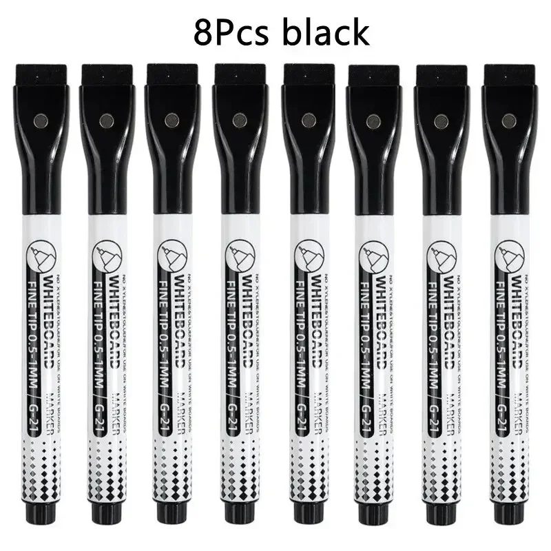Vibrant 8-Color Extra Fine Tip Magnetic Dry Erase Markers for Home, School, and Office