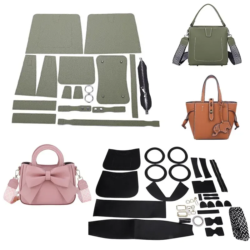 DIY Sewing Handmade Bag Set Shloulder Straps Luxury Leather Bag Making Kit Hand Stitching Accessories for Women's Handbag