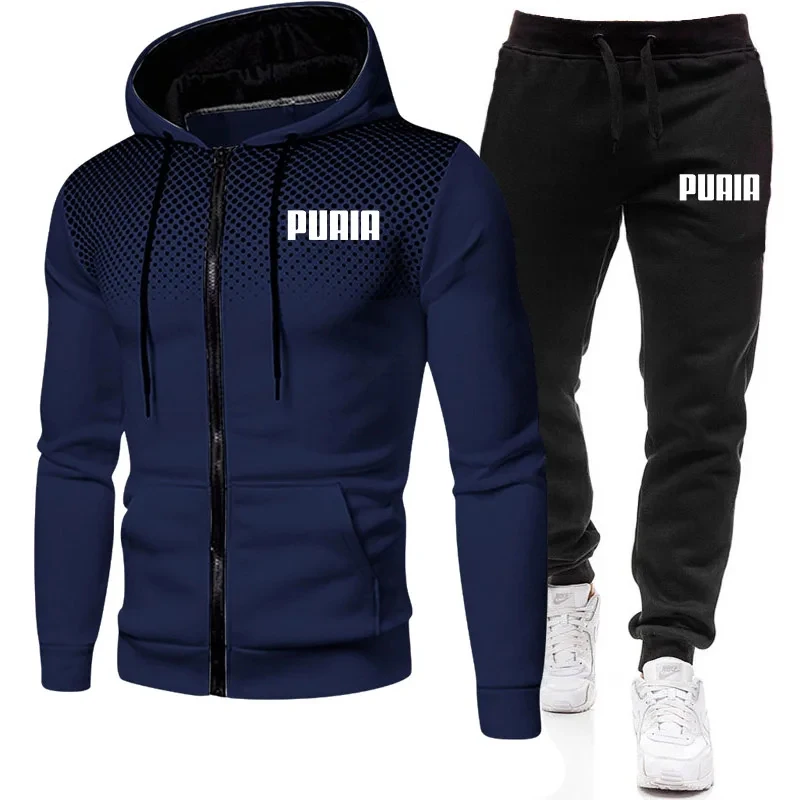 

Spring and winter new men's suit brand printed hoodie zipper sweatshirt casual sweatpants sportswear men's clothing