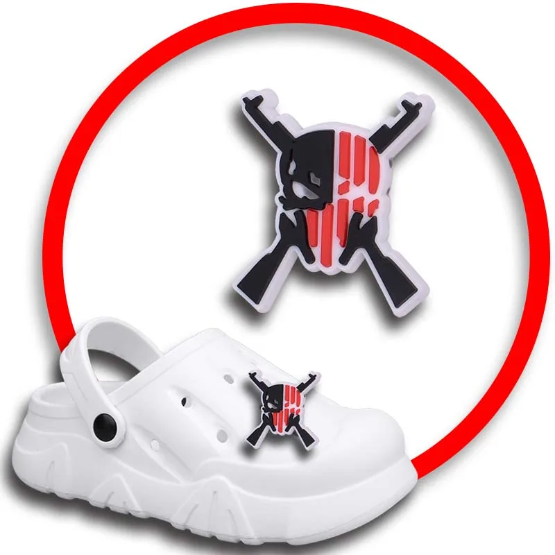 

Pack Pins for Crocs Charms Shoes Accessories Gun Decoration Jeans Women Sandals Buckle Kids Favors Men Badges Boy Girl Gift