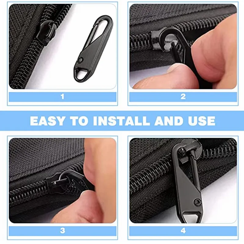 10Pcs Zipper Slider Puller Instant Repair Universal Zipper Fixer Metal  Zipper Head Travel Bag Suitcase Head DIY Sewing Craft - AliExpress