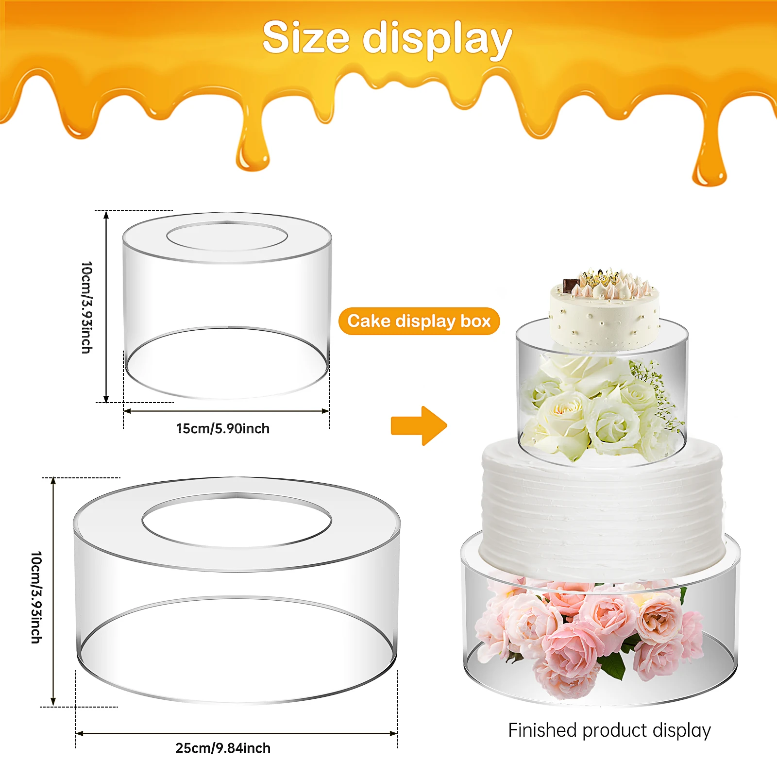 Clear Acrylic Fillable Cake Stand Set 3