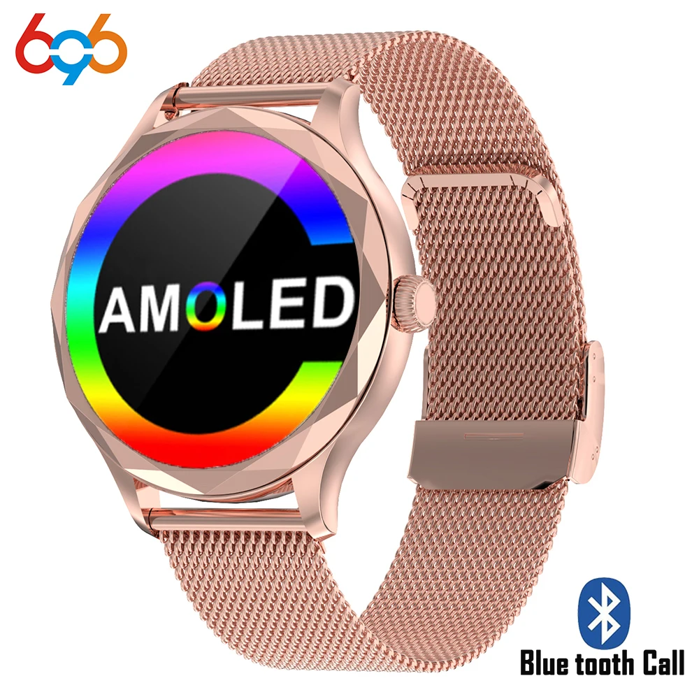 

Women Blue Tooth Call 1.3" AMOLED Screen Smart Watch 100+ Sports Modes Waterproof Lady Watches Voice Assistant Female Smartwatch
