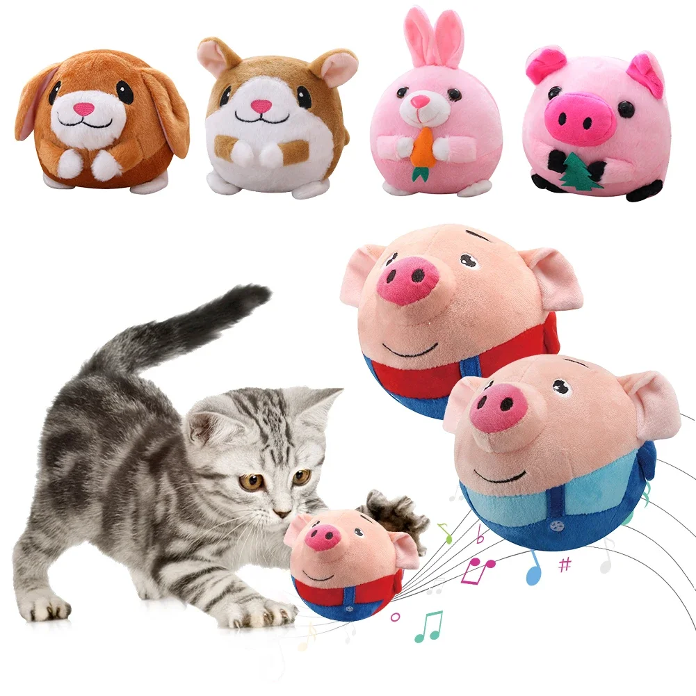 Interactive Plush Dog Toy with USB-Powered Bouncing and Squeaking Features